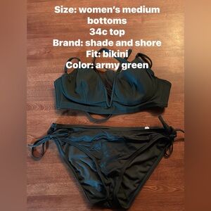 Shade & Shore Dark Green Bikini Set